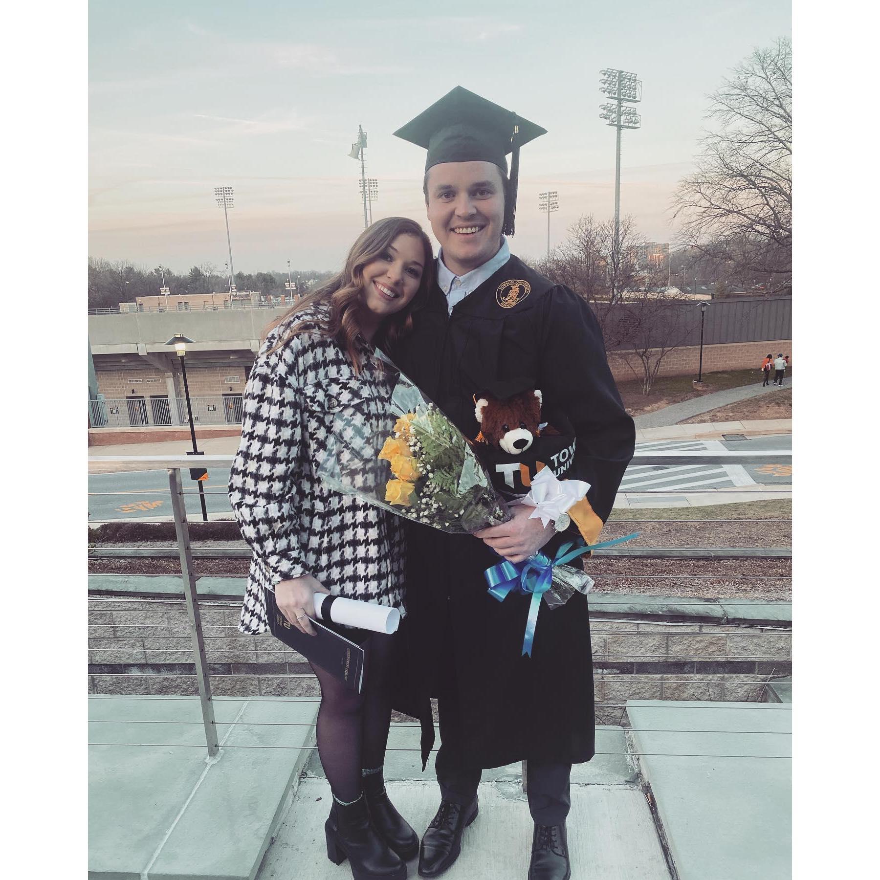 Ryan graduates from Towson University in December 2022.