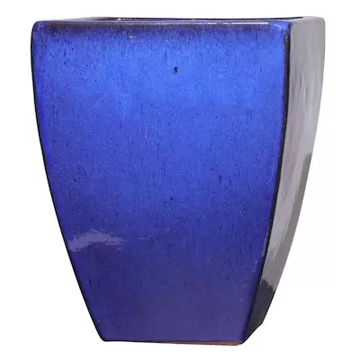 Trendspot 15.74-in W x 18.89-in H Blue Ceramic Planter