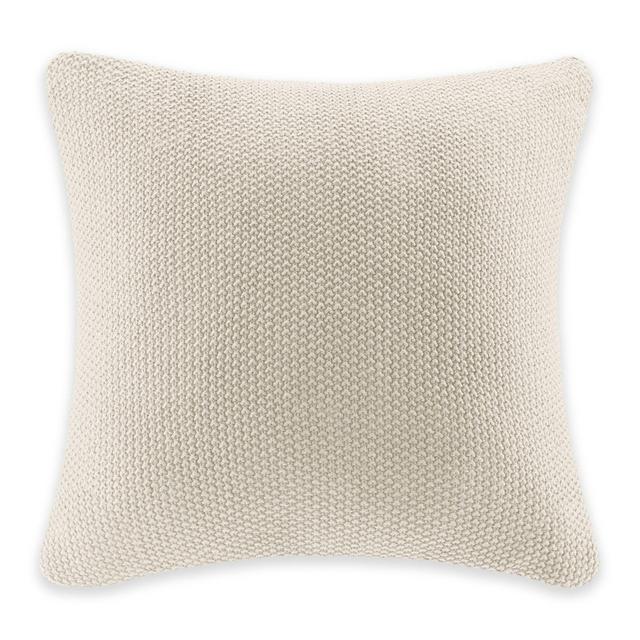 INK+IVY Bree Knit Square Decorative Pillow Cover in Ivory