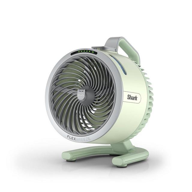 Shark FlexBreeze HydroGo Fan—Ultra-powerful portable fan with indoor + outdoor mist, Up to 70 feet of reach, corded & cordless, up to 12-hr. battery, 5 speeds, evaporative misting, Honeydew, FA052GN
