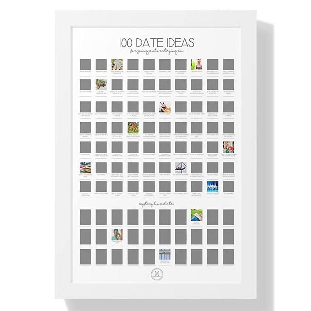100 Dates Scratch Off Poster, Couples Bucket List, Date Night Ideas, Couples Games Date Night, Scratch Off Date Book for Couples, Couples Gift, Date Night Scratch Off Poster, w/ Fine Tip Marker (16” x 24”) - High Gloss Poster