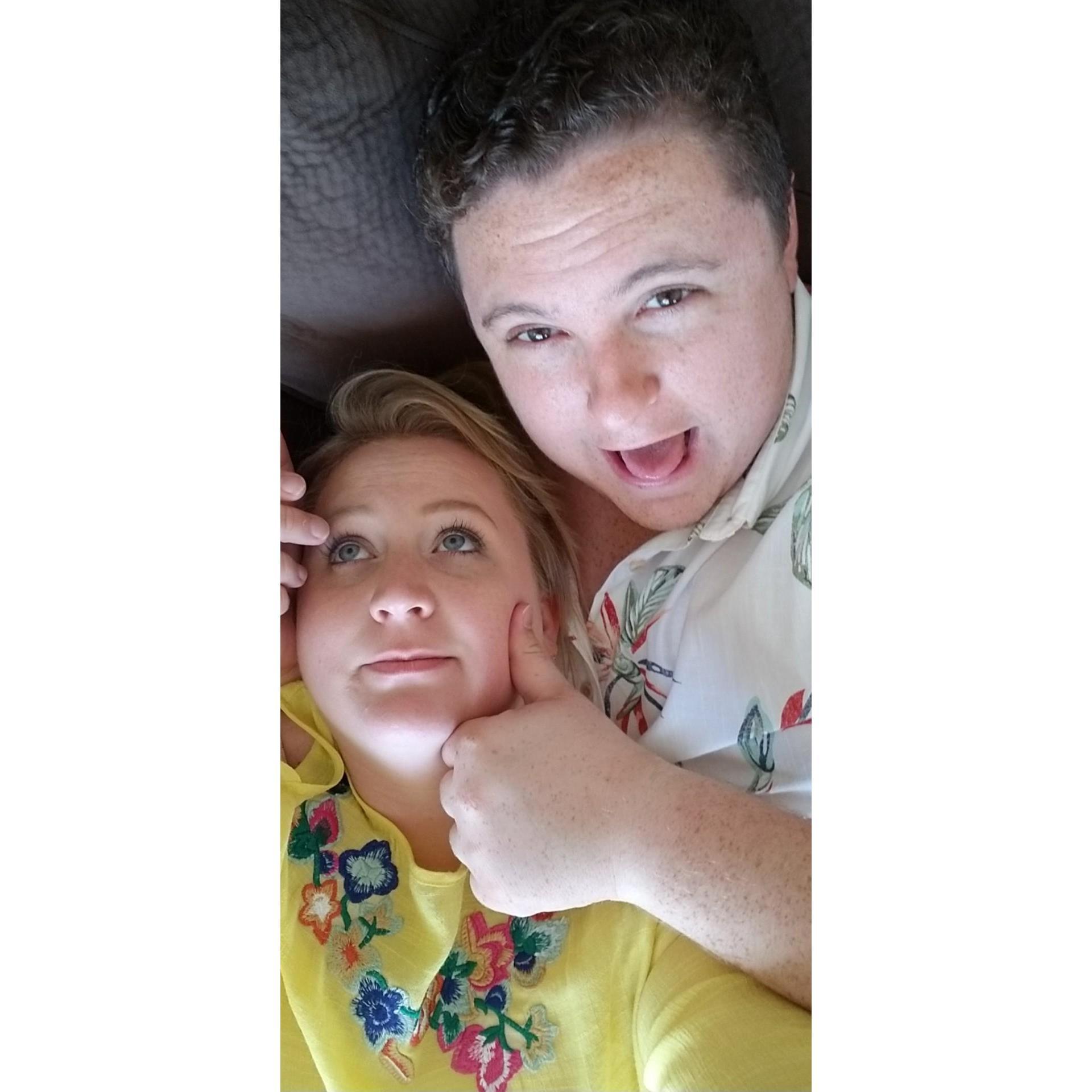 He just licked his thumb. I had no idea he would Pop the Question the next day!