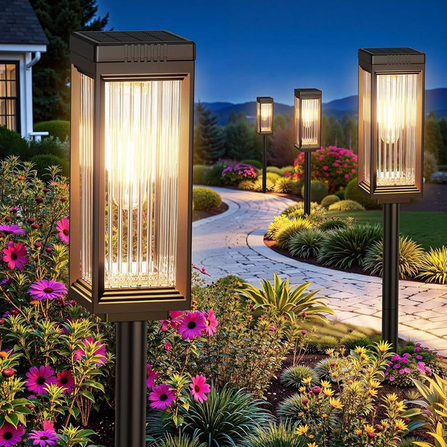 ELECLINK Solar Pathway Lights Outdoor, 6 Pack Upgraded Solar Lights Outdoor Waterproof, Bright Up to 15 Hrs Auto On/Off Garden Light for Yard Patio Lawn Path Walkway Driveway Outside Decor