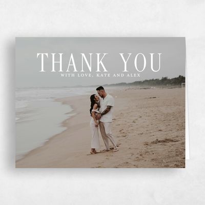 White Landscape Wedding Thank You - Dove Photo