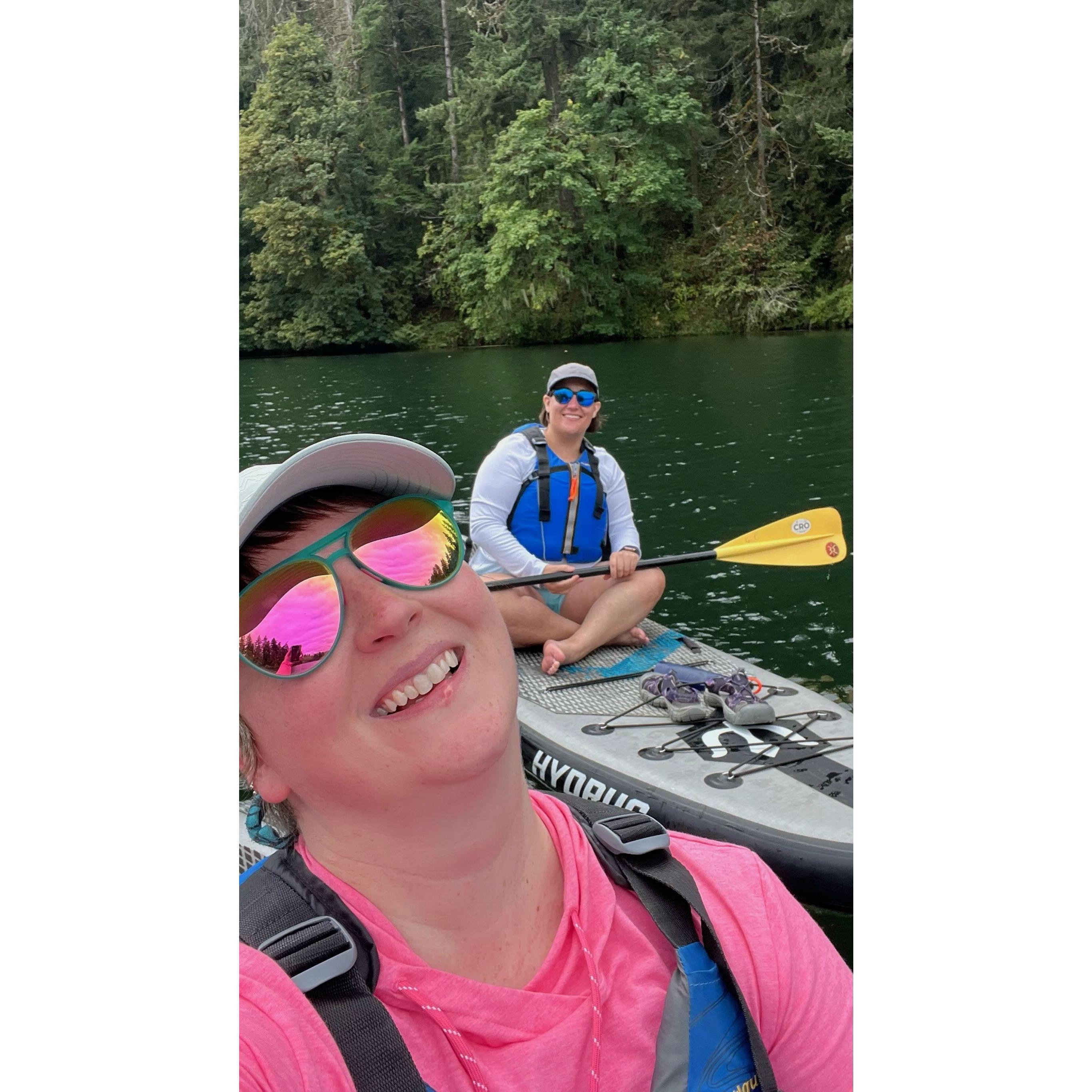 Audrey introduced Melody to paddle boarding