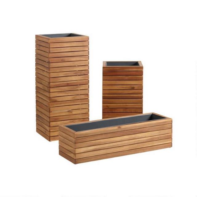 Wood and Metal Alicante Outdoor Planter - Long