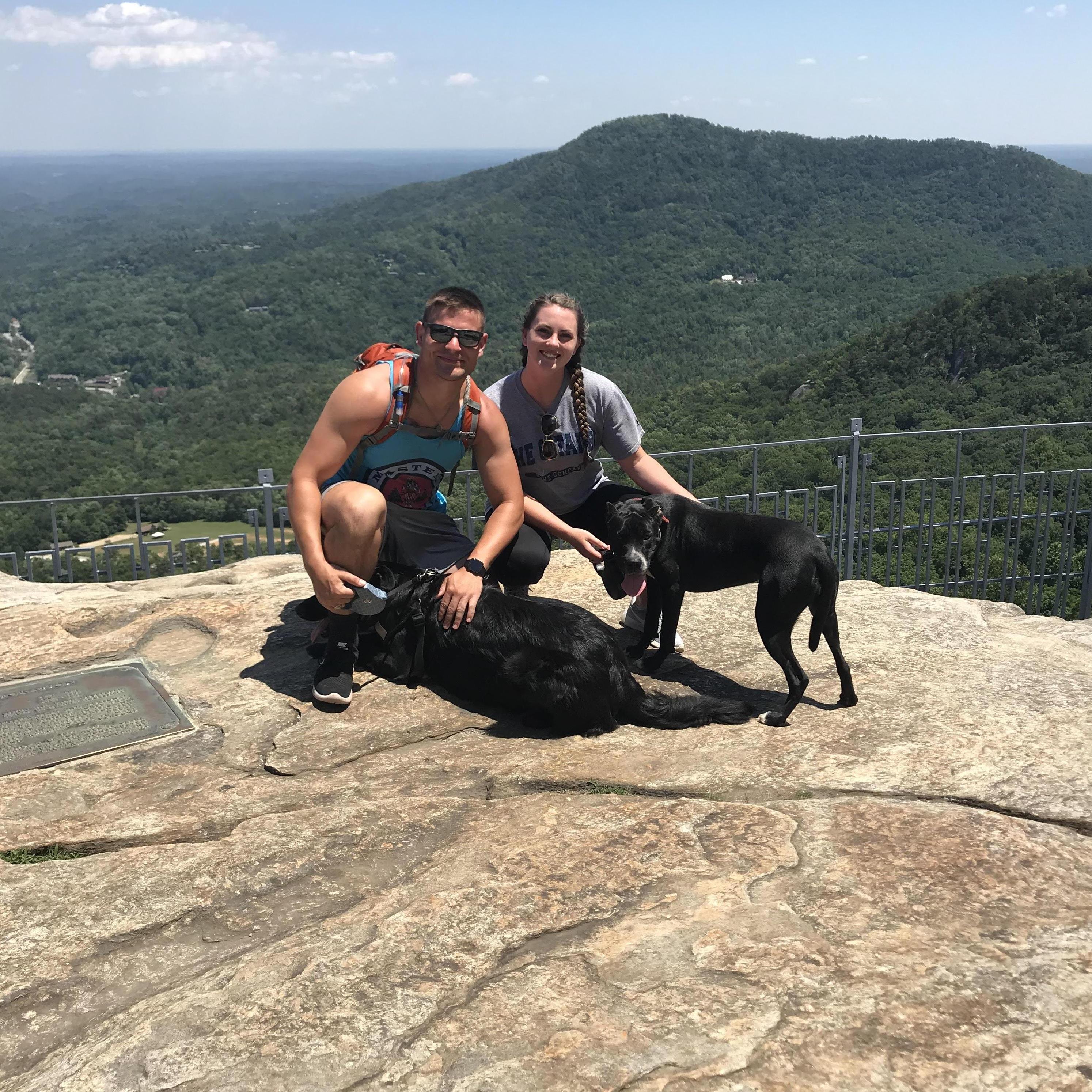 Hiking with some pups at Chimney Rock!