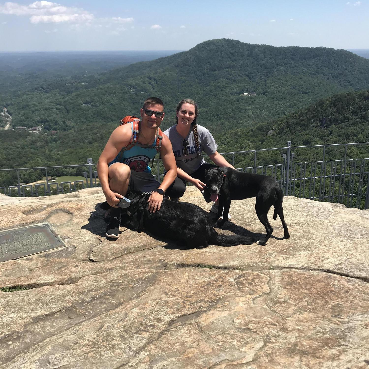 Hiking with some pups at Chimney Rock!