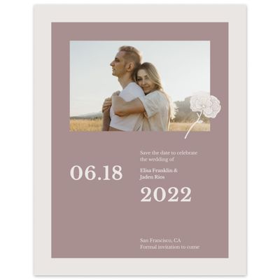 Dusty Rose, Pink Wedding Digital Save the Date - Catania Portrait