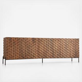 Raffael Carved Wood Media Console