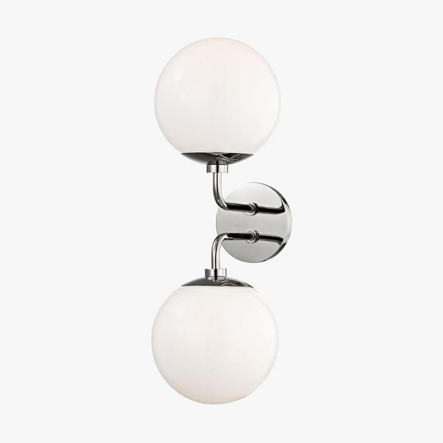Jorson 2-Light Glass Globe Sconce, Nickel