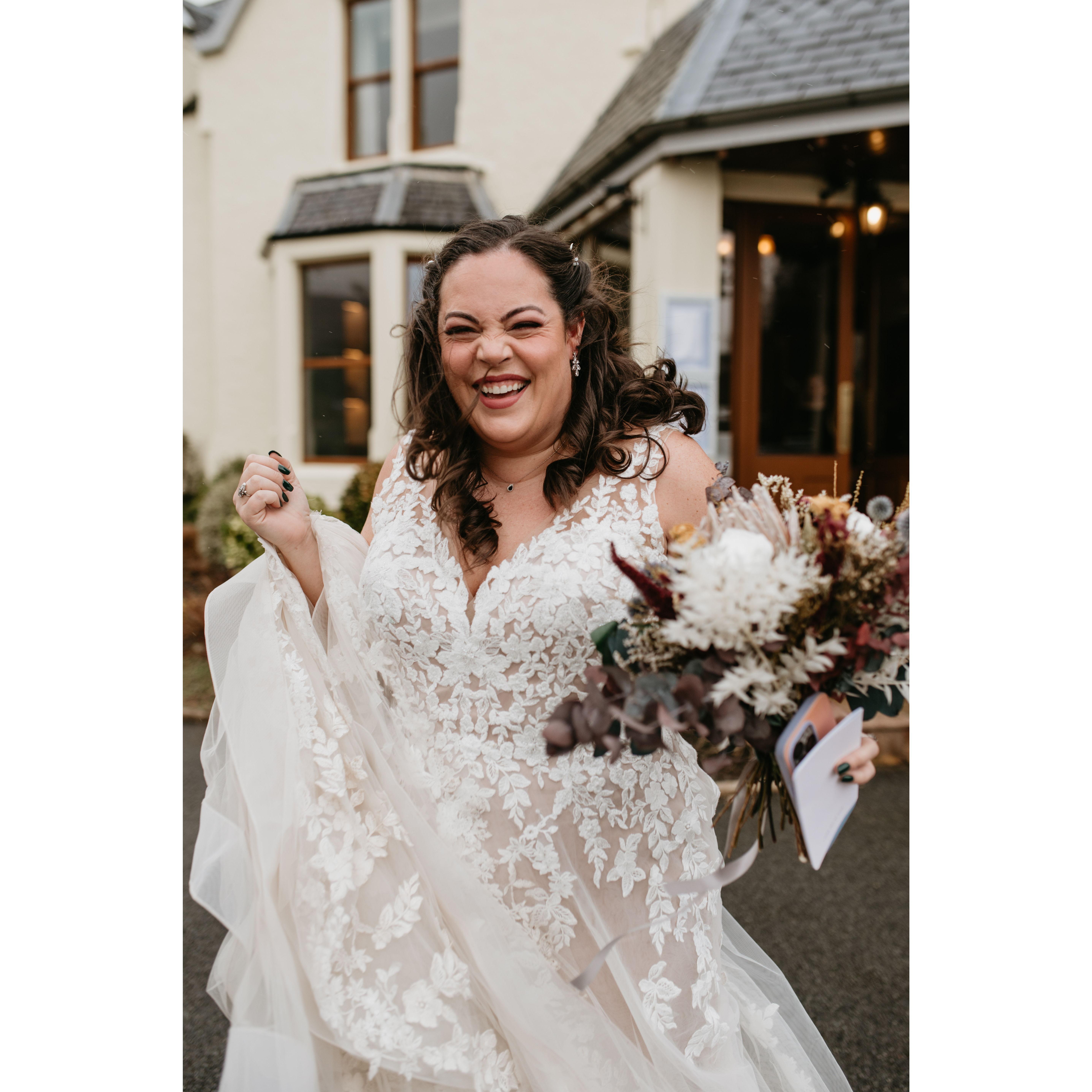 Thrilled that we had a break in the weather as we were leaving for the ceremony!