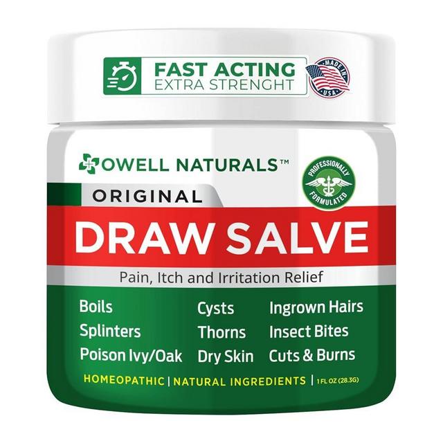 OWELL Naturals Drawing Salve Ointment 1oz, ingrown Hair, Boil, Splinter Remover, Bug Spider Bites, bee Sting, Mosquito bite Itch, Poison Ivy