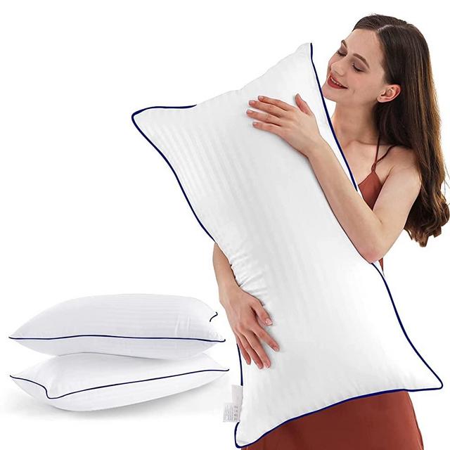 SEMZSOM Down-Alternative Pillows for Sleeping- Queen Size, Set of 2- Soft Allergy Friendly for Stomach, Back Sleepers or Side Sleepers, 45x70 cm