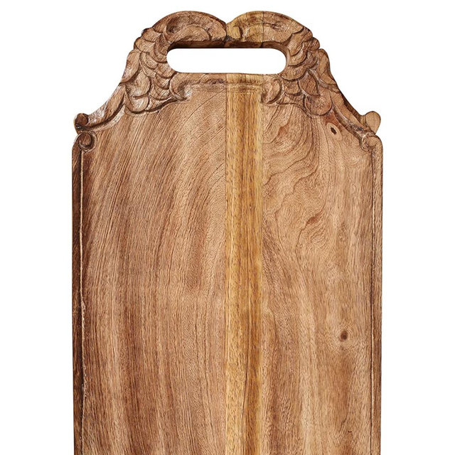 Mango wood hand carved Chopping & Serving Tray for kitchen, dining table and outdoor SIZE 16.5x9x0.95 inch