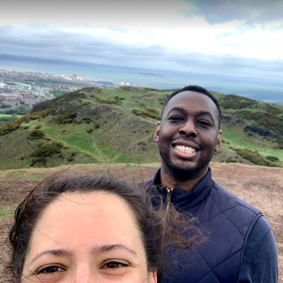 Typically we're selfie-conscious, but there was no one around to take our picture atop Arthur's Seat that day in Edinburgh, Scotland.