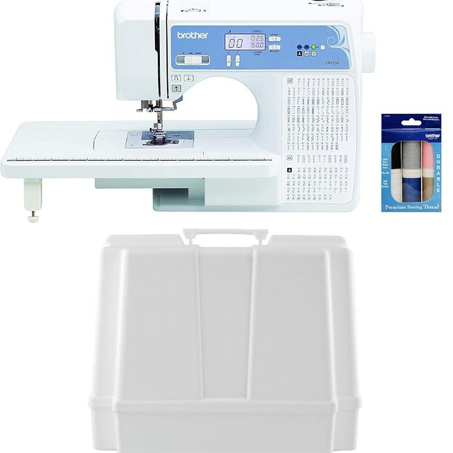 Brother XR9550 Computerized Sewing and Quilting Machine, Hard Plastic Storage and Carry Case, Premium Sewing Thread 6-Pack Included