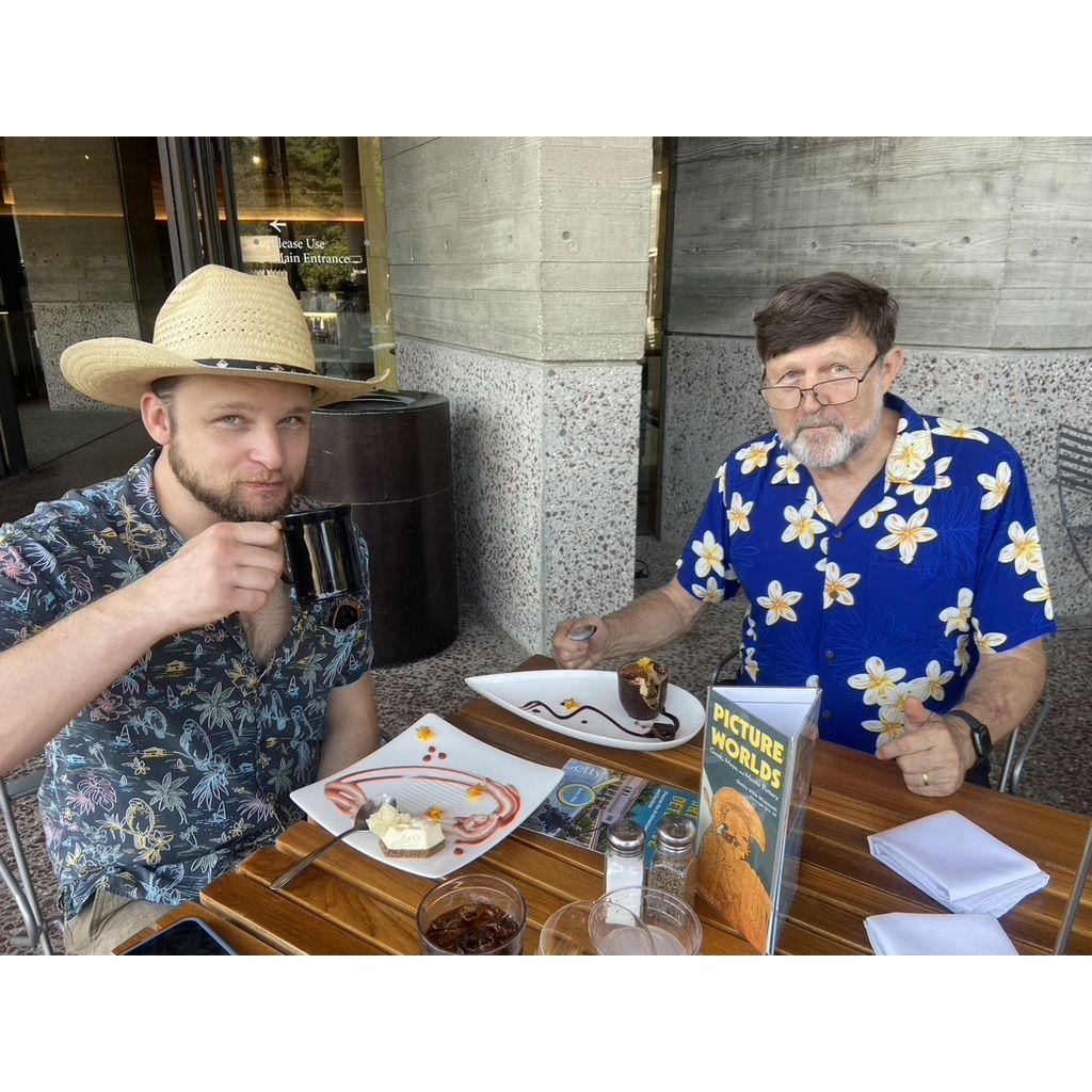 Father's Day at the Getty Villa (admiring Grandpa's plastering)