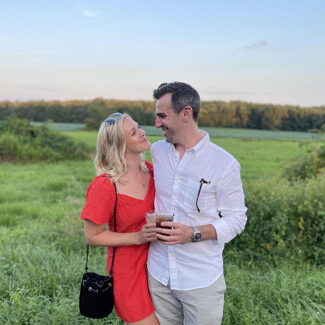 Celebrating at Theo's cousin Mike's garden party wedding