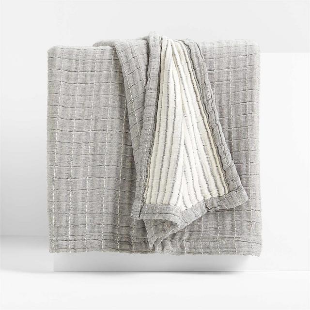 Organic Cotton Gauze Grey King Bed Blanket