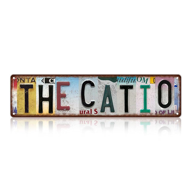 Vintage The Catio Metal Tin Signs Street Signs Wall Decor 16 x 4 Inches