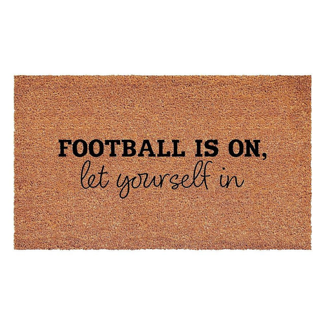 Calloway Mills 111731729 Football is on let Yourself in Doormat 17" x 29"