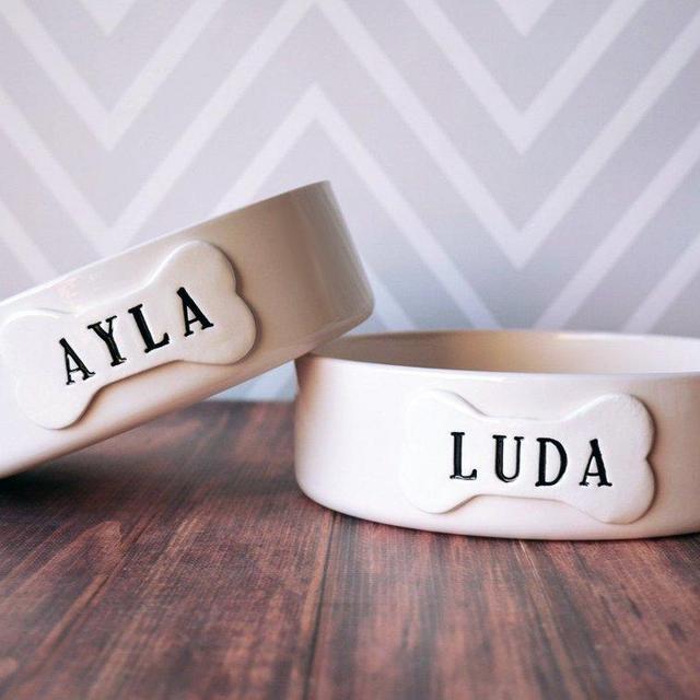 Large Dog Food Bowl - Personalized Dog Food Bowl - Dog Gift - Ceramic