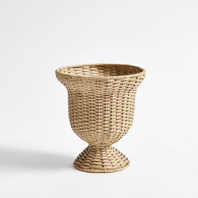 Huntington Rattan Pedestal Vase Small