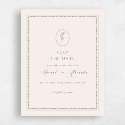 Grayed Hunter, Green Wedding Save the Date - Piran Portrait