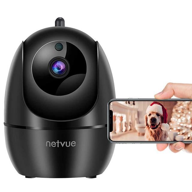 Dog Camera, 1080P FHD 2.4GHz WiFi Pet Camera , Indoor Security Camera for Pet/Baby/Nanny, AI Human Detection, Night Vision, Cloud Storage/TF Card, 2-Way Audio (Black)