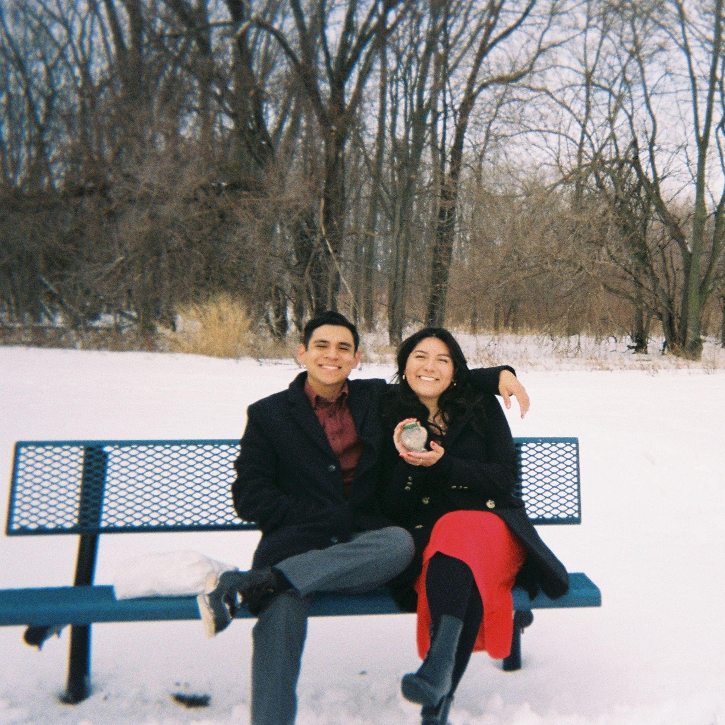 The bench where Joel asked Maritza to be his girlfriend.