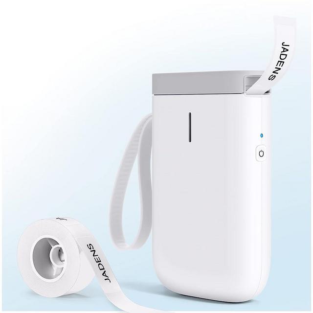 Label Maker Machine, D11 Portable Bluetooth Printer for Labeling, Home, Office, Organization, Mini Label Maker Machine with Tape, Multiple Templates Available for Phone, Handheld Labeler, White