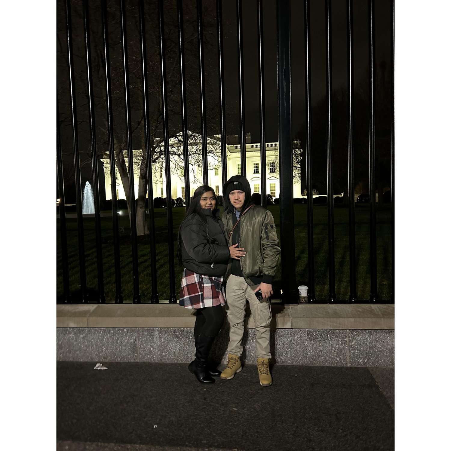 Enfrente de la casa Blanca en Washington D.C
