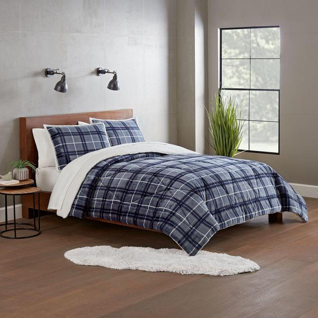 UGG® Avery 3-Piece Reversible Full/Queen Comforter Set in Pacific Blue Plaid