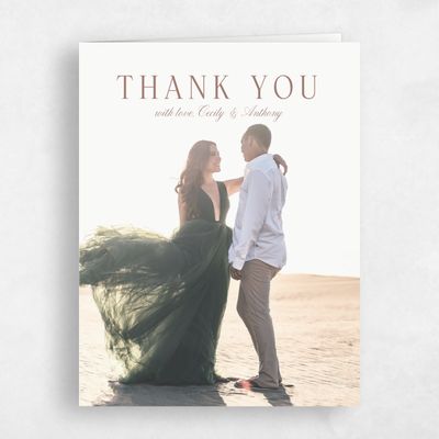 Chestnut, Brown Wedding Thank You - Bianca Photo