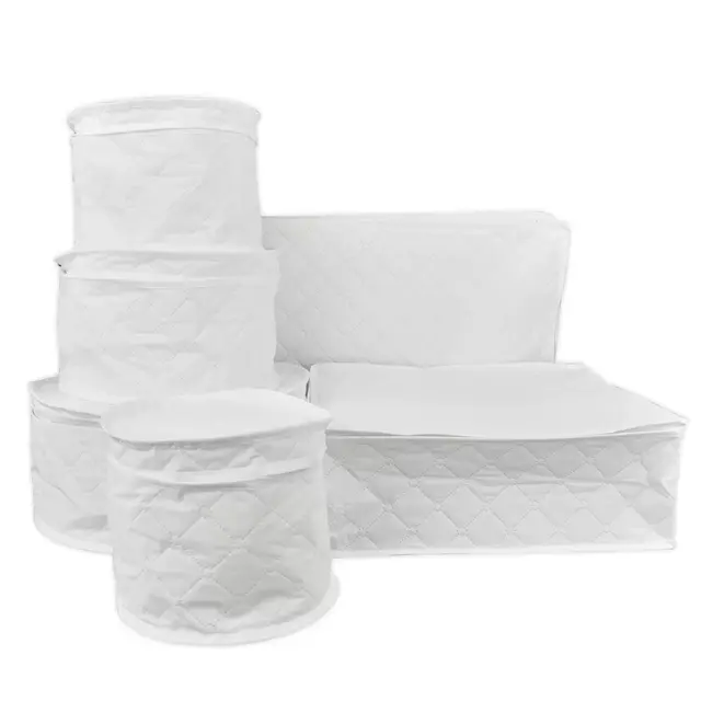 Simply Essential™ 6-Piece Quilted Dinnerware Storage Set in White