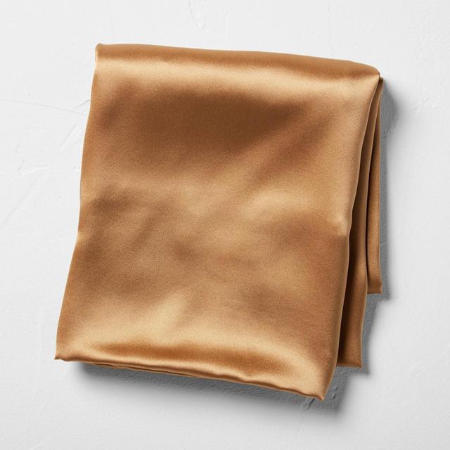 Standard Solid Silk Pillowcase Warm Brown - Casaluna™