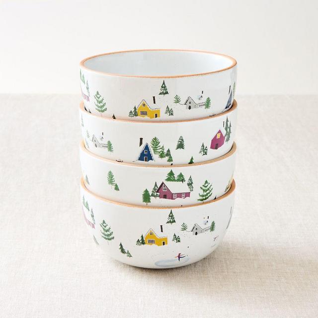 Holiday Skiers, Cereal Bowl, Set of 4