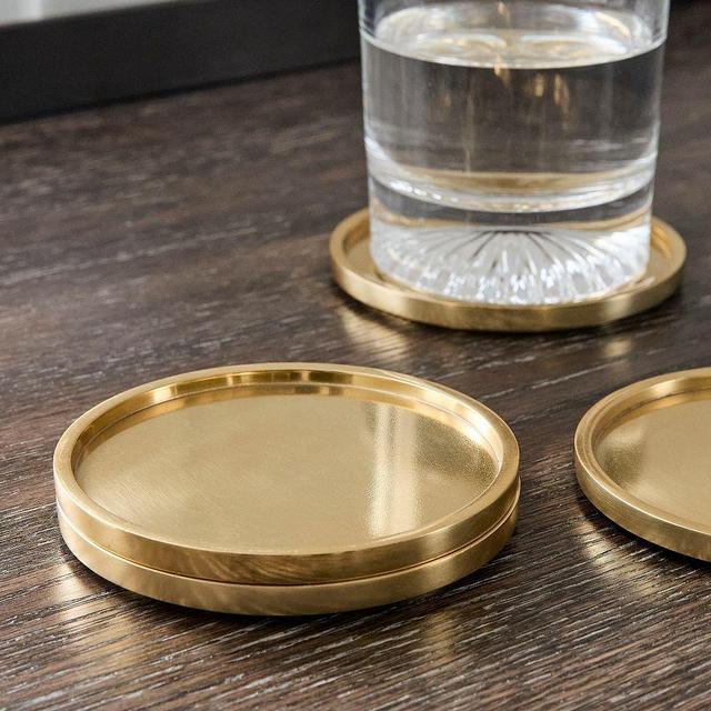 Archer Coaster Set, Brass, Set of 4