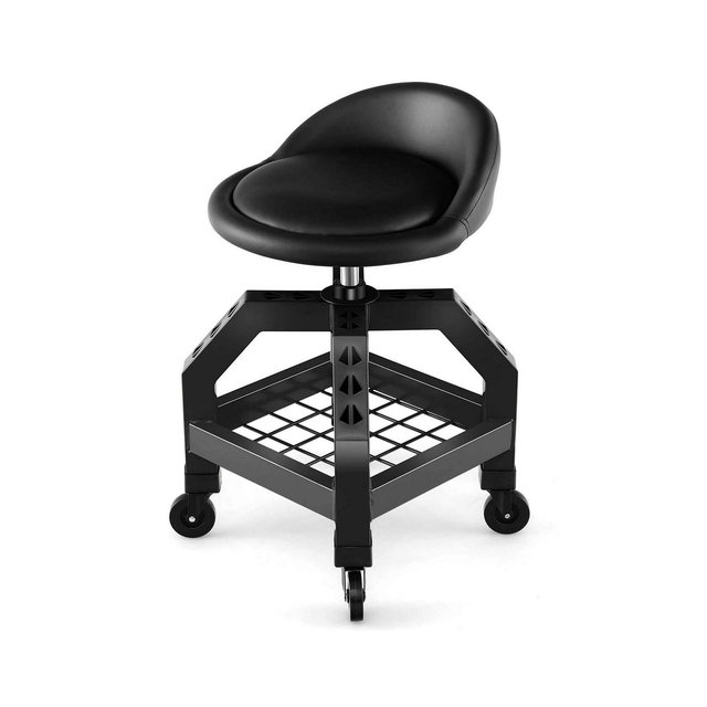 Rolling Seat Mechanic Stool Chair with Tool Tray 4 Universal Wheels for Factory