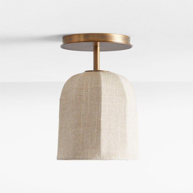 Allegra Small Linen Flush Mount Light by Jake Arnold