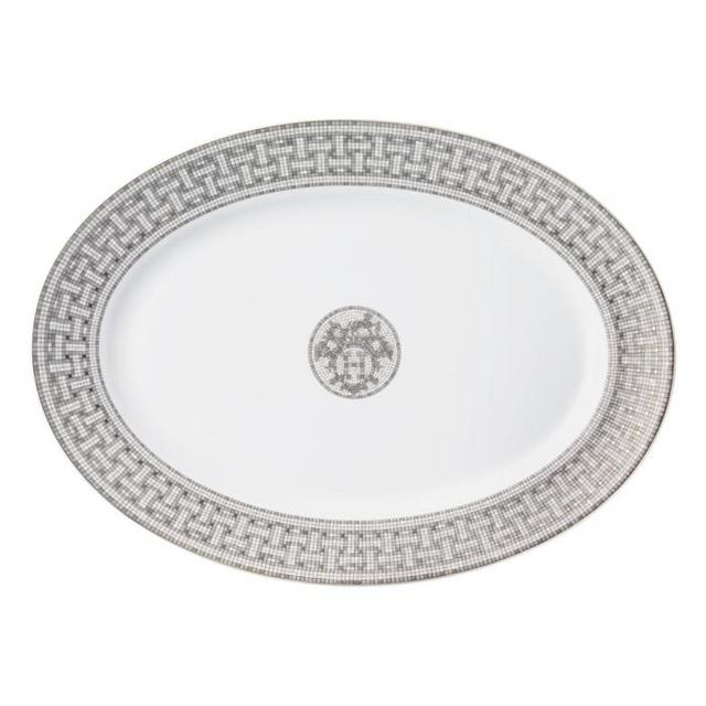 Hermes Mosaique au 24 Platinum Large Oval Platter