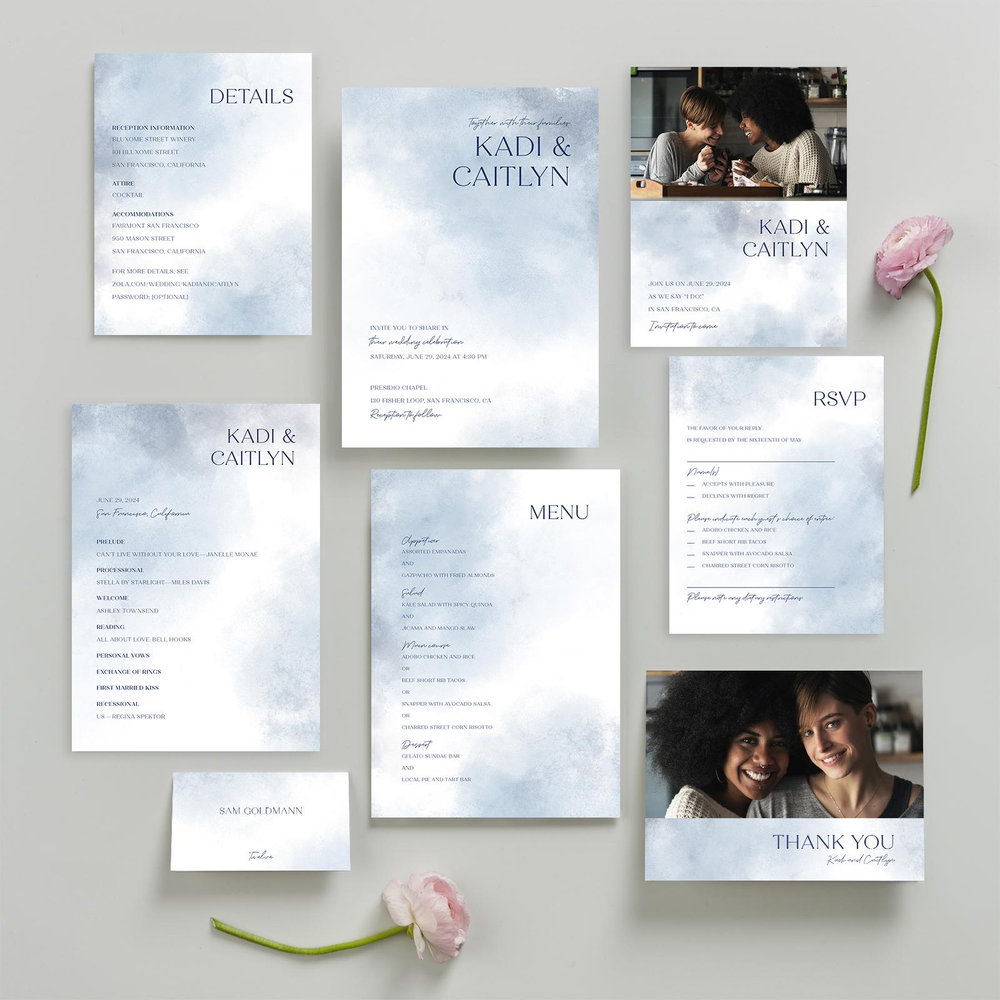 Kemble Photo | Steel Blue | Zola Save The Dates