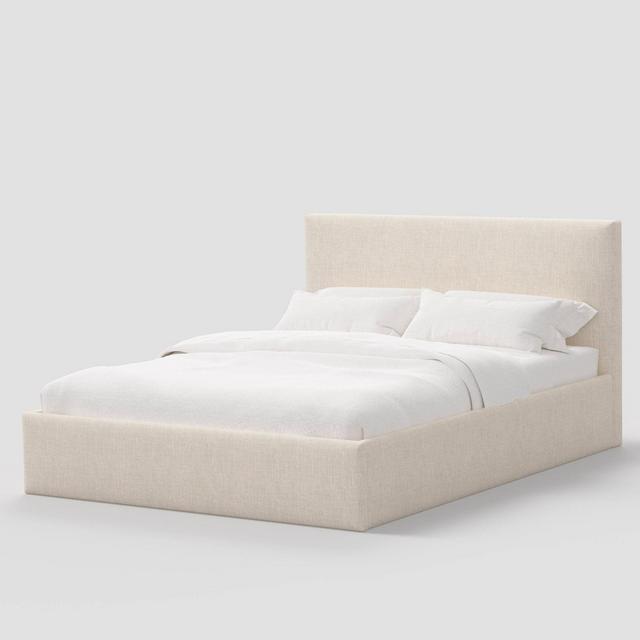 King Square Low Platform Bed in Linen Talc - Threshold™