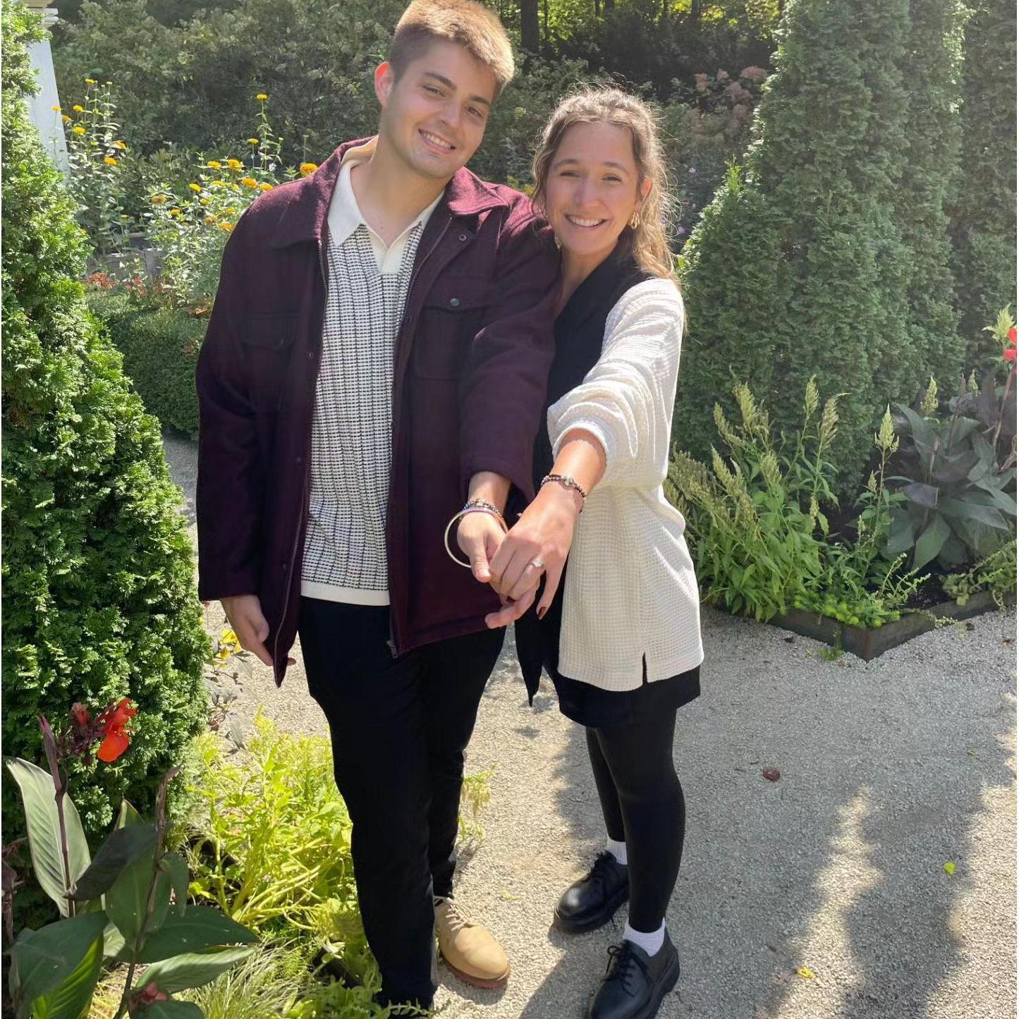 To getting engaged! We have had the best time growing through life together over the past 12 years! We can't wait to make it official with all of our beautiful friends and family!