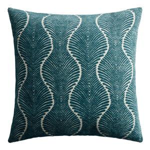Teal Ogee Chenille Jacquard Throw Pillow