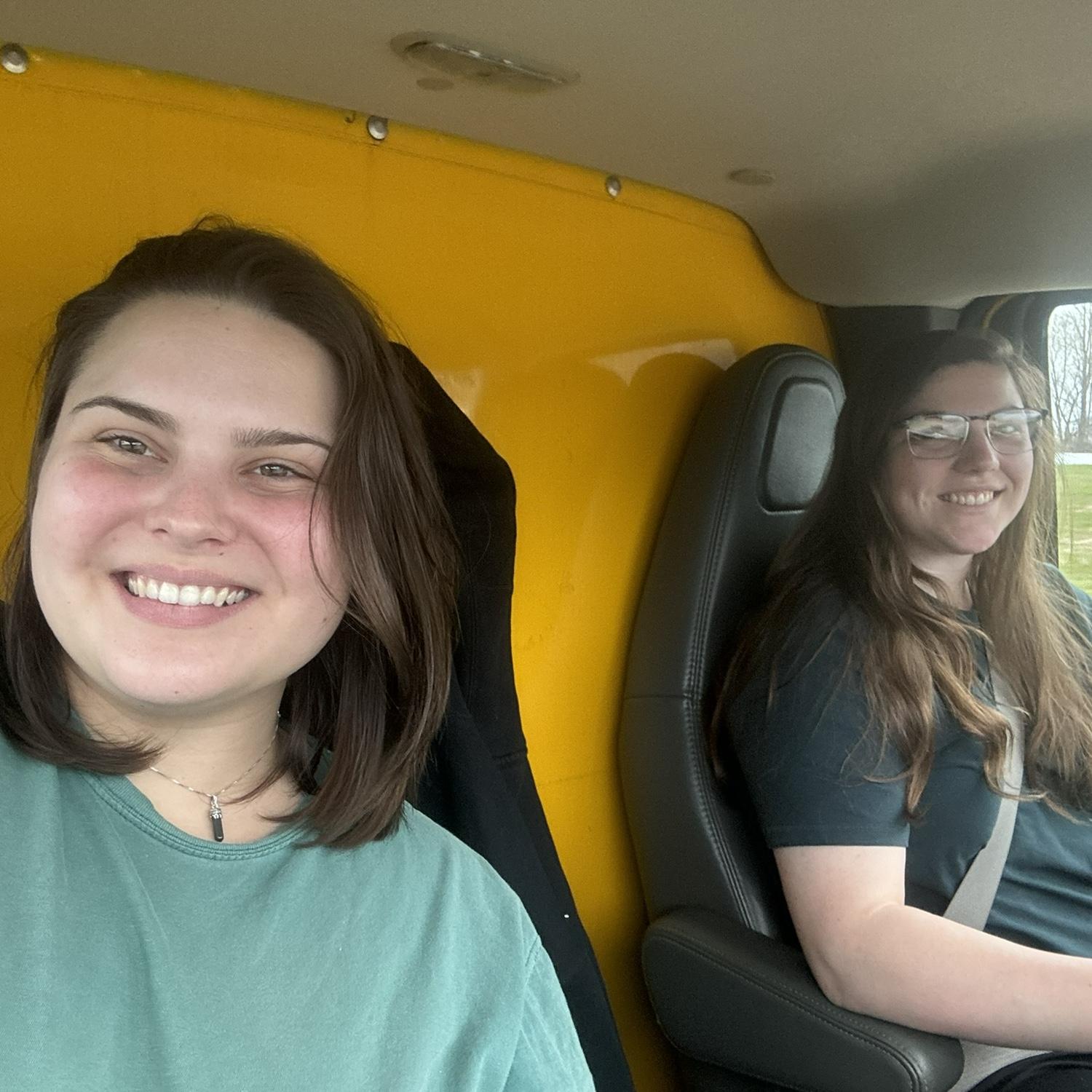 In the Penske truck moving to Oklahoma together. Kylee flew from Texas to New York, then we both drove down to South Carolina & North Carolina, then straight to Oklahoma to our first home together.