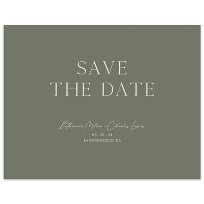 Olive Sage, Green Wedding Digital Save the Date - Brockway Classic