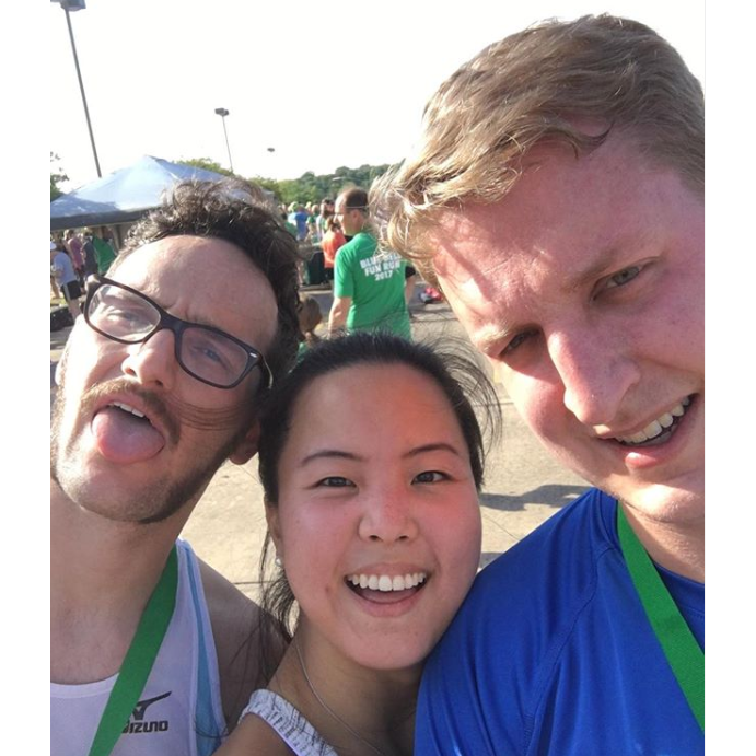 Will, HeeJin, and Jake after the Blue Bell Fun Run!