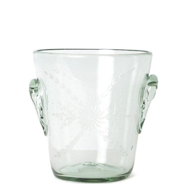 Clear Flower Glass Ice Bucket